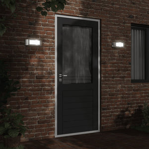 Utomhusvägglampor 2 st silver rostfritt stål