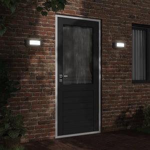 Utomhusvägglampor 2 st svart rostfritt stål