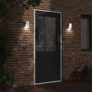 Utomhusvägglampa 2 st silver rostfritt stål