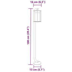 Utomhusgolvlampor 3 st svart 100 cm rostfritt stål