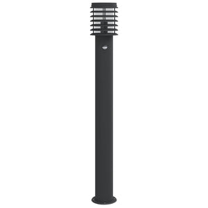 Utomhusgolvlampor med sensorer 3 st svart 110cm rostfritt stål