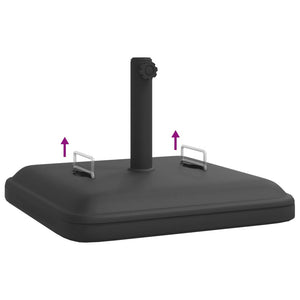 Parasollfot med handtag för Ø38 / 48 mm stolpar 27 kg fyrkantig