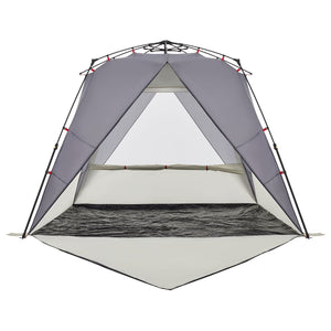 Strandtält 4 personer grå snabbrest vattentätt