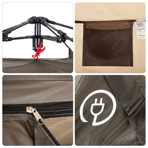 Fisketält 4 personer brun snabbrest