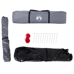 Campingtält 4 personer grå och orange snabbrest