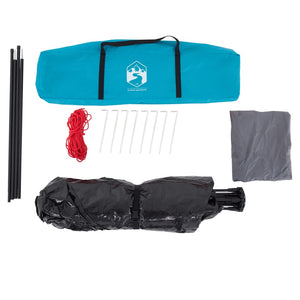 Campingtält 4 personer blå snabbrest