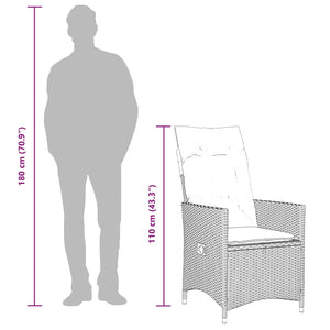 Matgrupp för trädgården med dynor 5 delar beige konstrotting