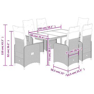 Caféset med dynor 5 delar konstrotting grå