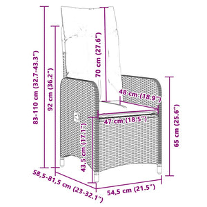 Caféset med dynor 9 delar konstrotting grå