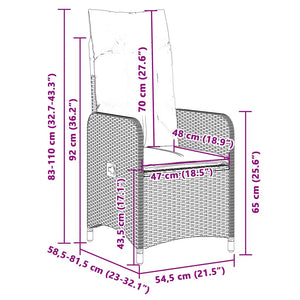 Caféset för trädgården 5 delar med dynor beige konstrotting