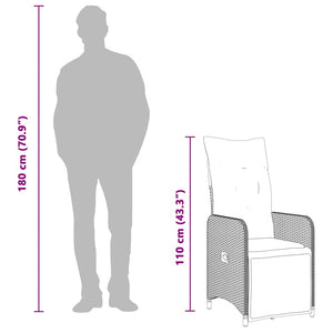 Caféset med dynor 9 delar konstrotting svart