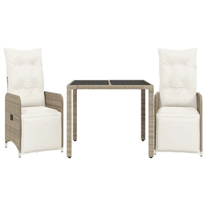 Caféset med dynor 3 delar brun konstrotting