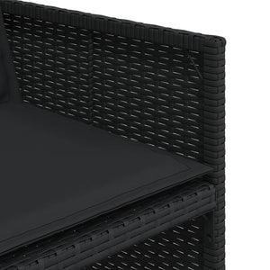 Matgrupp för trädgården med dynor 13 delar svart konstrotting