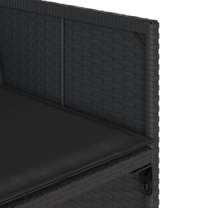 Matgrupp för trädgården med dynor 17 delar konstrotting svart