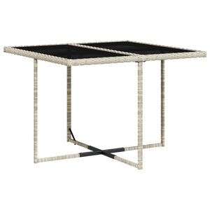 Matgrupp för trädgården med dynor 5 delar ljusgrå konstrottning