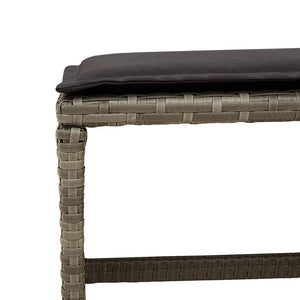 Matgrupp för trädgården med dynor 13 delar grå konstrotting