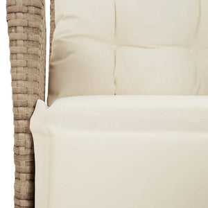 Matgrupp för trädgården med dynor 5 delar beige konstrotting