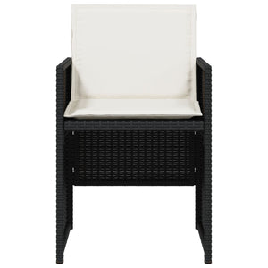 Trädgårdsstolar med dynor 4 st svart konstrotting