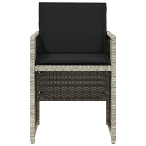 Trädgårdsstolar med dynor 4 st ljusgrå konstrotting