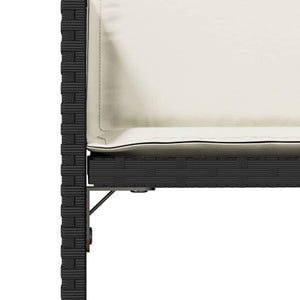 Trädgårdsstolar med dynor 4 st svart konstrotting