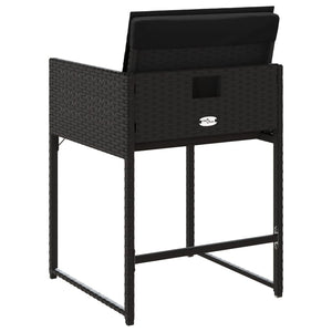 Trädgårdsstolar med dynor 4 st svart konstrotting