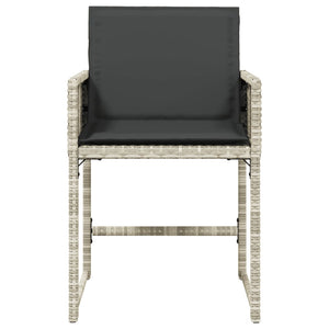 Trädgårdsstolar med dynor 4 st ljusgrå konstrotting