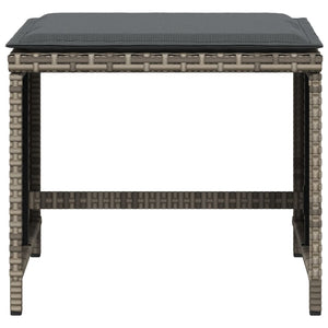 Trädgårdspallar med dynor 4 st grå 40x40x35 cm konstrotting