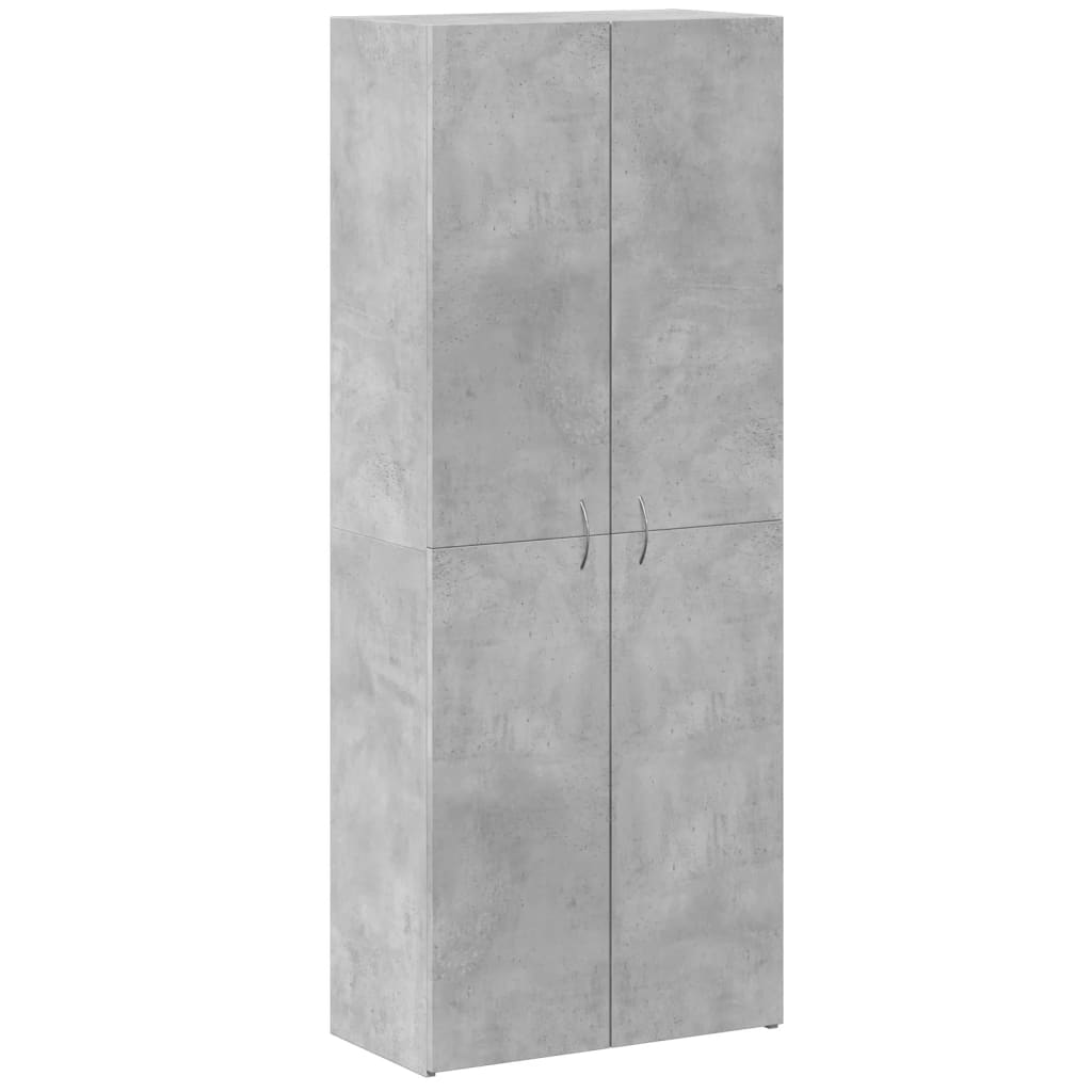 Dokumentskåp betonggrå 60x32x153 cm konstruerat trä