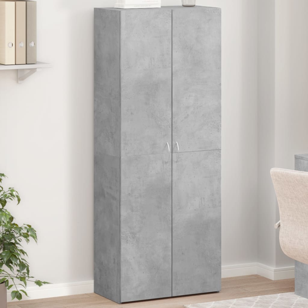 Dokumentskåp betonggrå 60x32x153 cm konstruerat trä