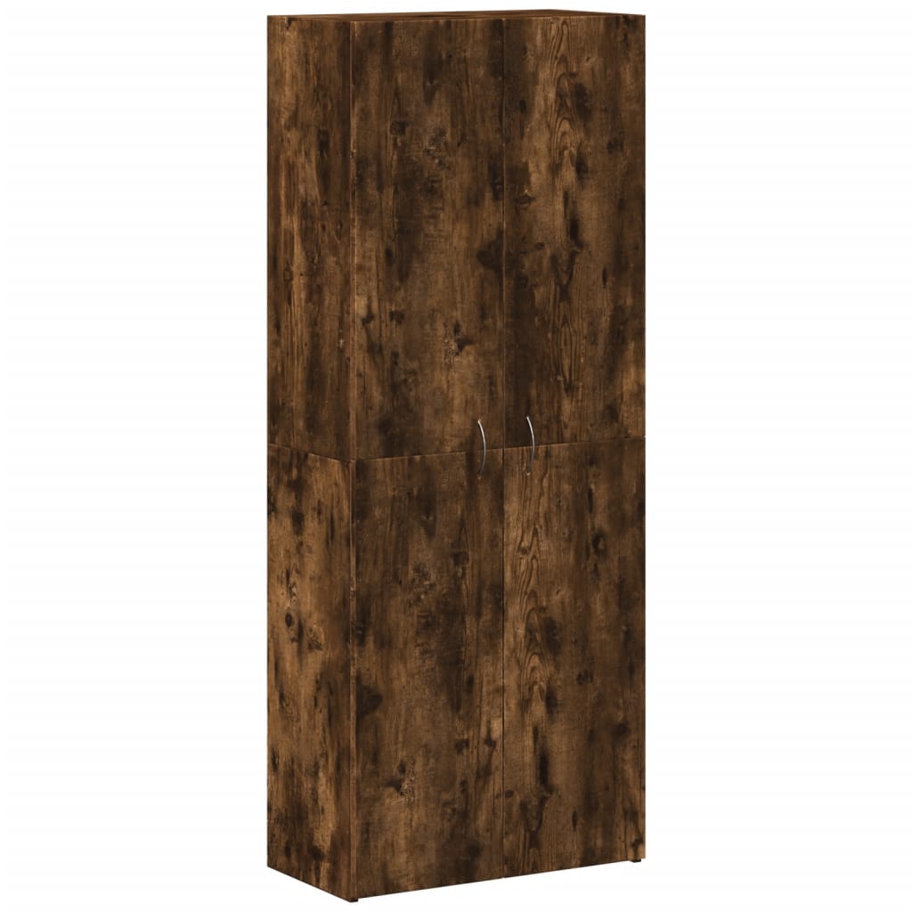 Dokumentskåp rökfärgad ek 60x32x153 cm konstruerat trä