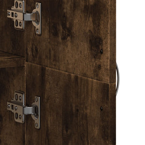 Dokumentskåp rökfärgad ek 60x32x153 cm konstruerat trä