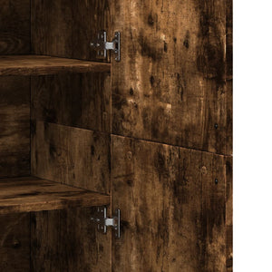 Högskåp rökfärgad ek 80x35x180 cm konstruerat trä