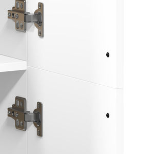 Högskåp vit 70x35x180 cm konstruerat trä