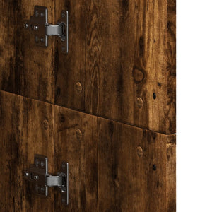 Högskåp rökfärgad ek 60x35x180 cm konstruerat trä