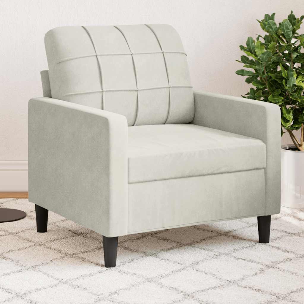 Fåtölj Gräddvit 60 cm sammet