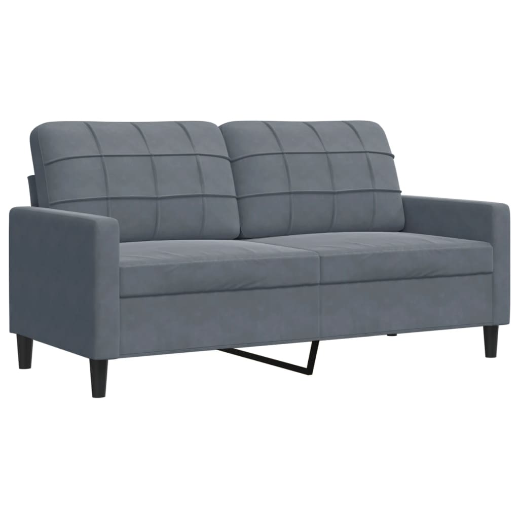 Soffa 2-sits mörkgrå 140 cm sammet