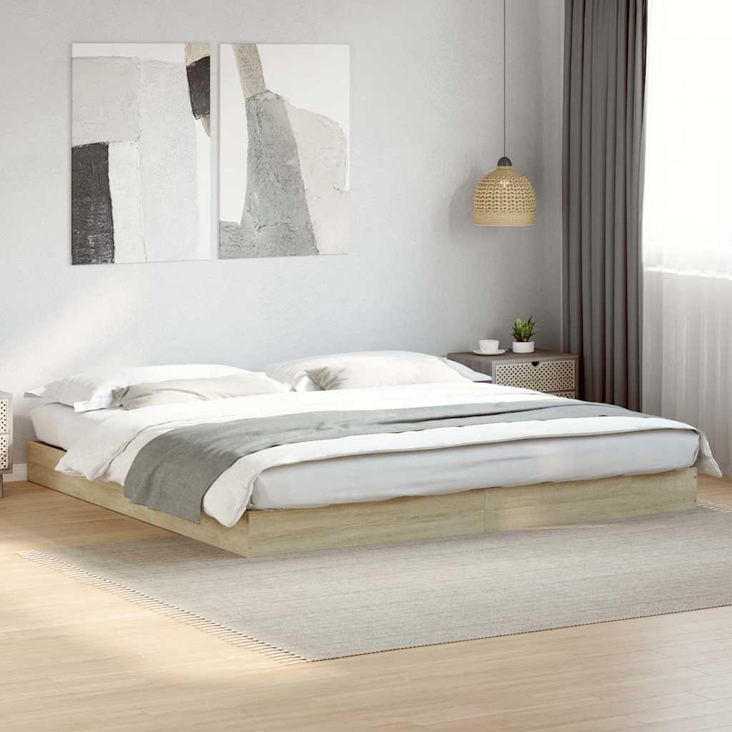 Sängram utan madrass Sonoma ek 180x200cm konstruerat trä