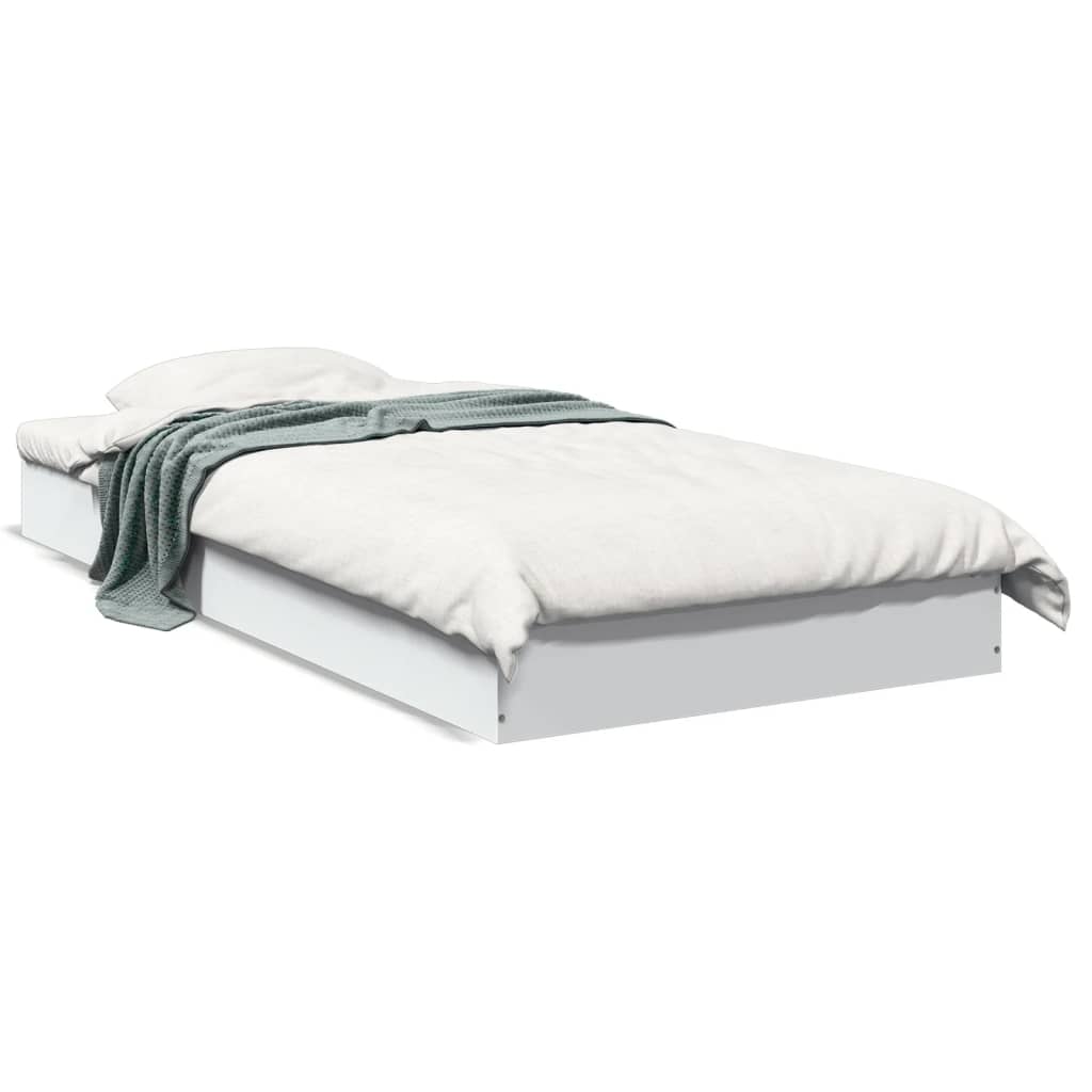 Sängram vit 90x200 cm konstruerat trä