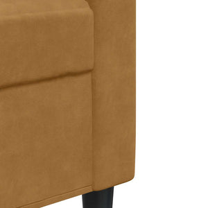 Soffgrupp med dynor 2 delar brun sammet