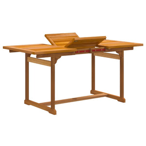 Matgrupp för trädgården 7 delar massivt akaciaträ och textilen