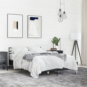 Sängram svart 120x200 cm konstruerat trä och metall