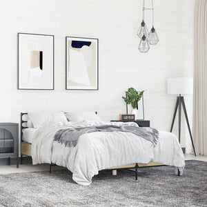 Sängram sonoma-ek 120x200 cm konstruerad trä och metall