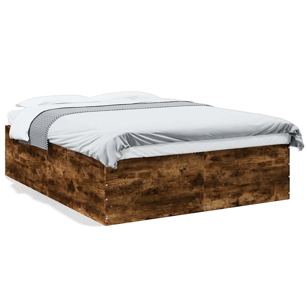 Sängram rökfärgad ek 150x200 cm konstruerad trä