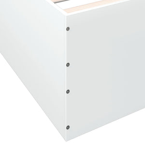 Sängram vit 135x190 cm konstruerat trä