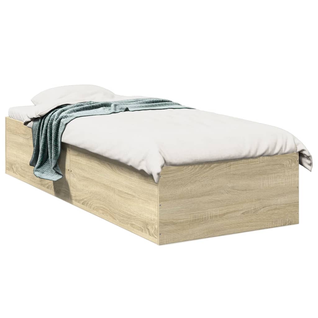 Sängram sonoma-ek 90x190 cm konstruerad trä