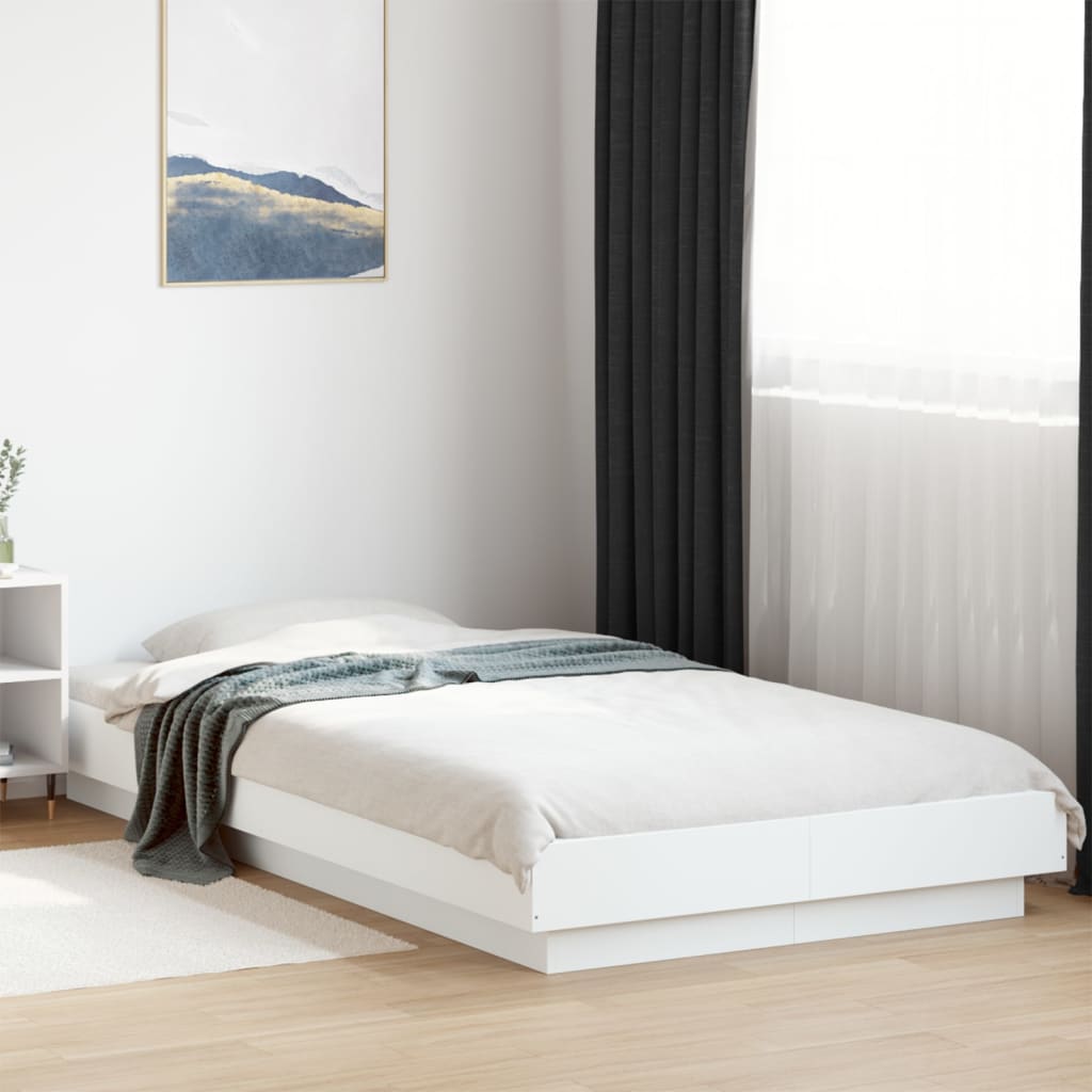 Sängram vit 90x190 cm konstruerat trä