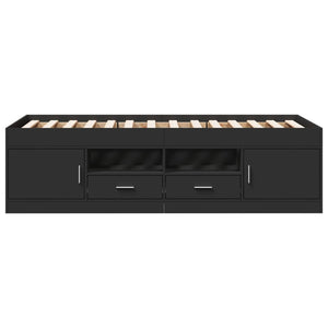 Dagbädd med lådor utan madrass svart 90x200 cm