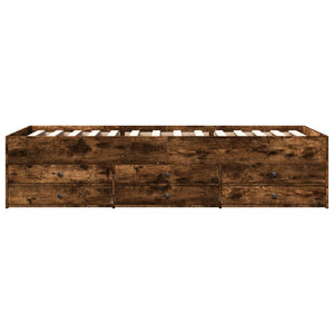 Dagbädd med lådor utan madrass rökfärgad ek 100x200 cm