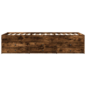 Dagbädd med lådor utan madrass rökfärgad ek 90x190 cm