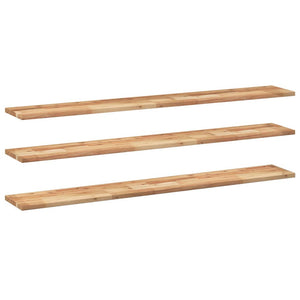 Svävande hyllor 3 st 140x20x2 cm behandlat massivt akaciaträ